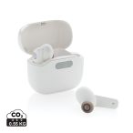 TWS earbuds in UV-C sterilizing charging case, white