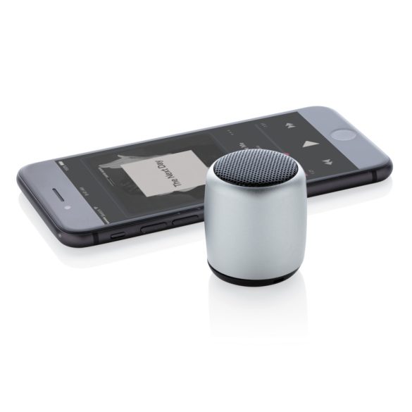 Mini aluminum wireless speaker, silver