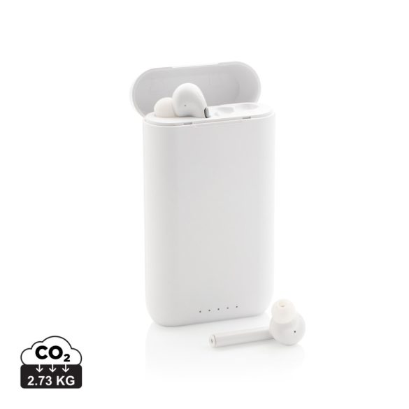 Liberty TWS earbuds with 5.000 mAh powerbank, white