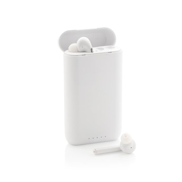 Liberty TWS earbuds with 5.000 mAh powerbank, white