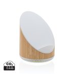 Ovate bamboo 5W speaker with 15W wireless charger, brown