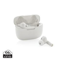 RCS recycled plastic Liberty Pro wireless earbuds, white