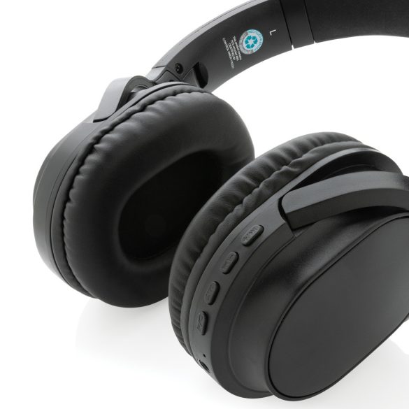 RCS recycled plastic Elite Foldable wireless headphone, black