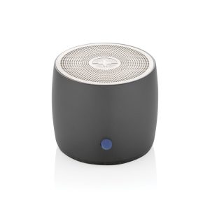 Swiss Peak RCS recycled aluminium 3W bass speaker, grey