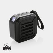   3W RCS recycled plastic wireless sunwave solar speaker, black