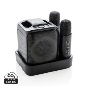   Singvibe RCS recycled plastic karaoke set with double mic, black