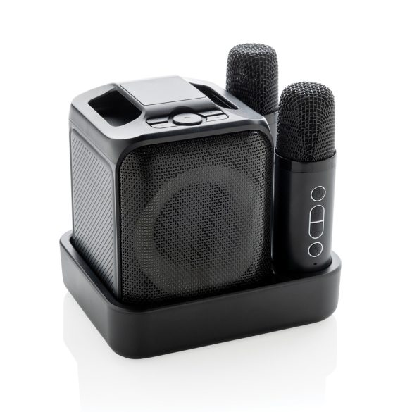 Singvibe RCS recycled plastic karaoke set with double mic, black
