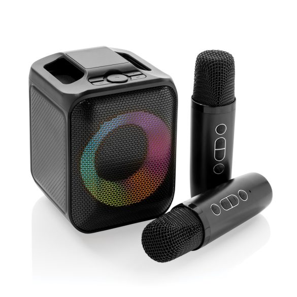 Singvibe RCS recycled plastic karaoke set with double mic, black