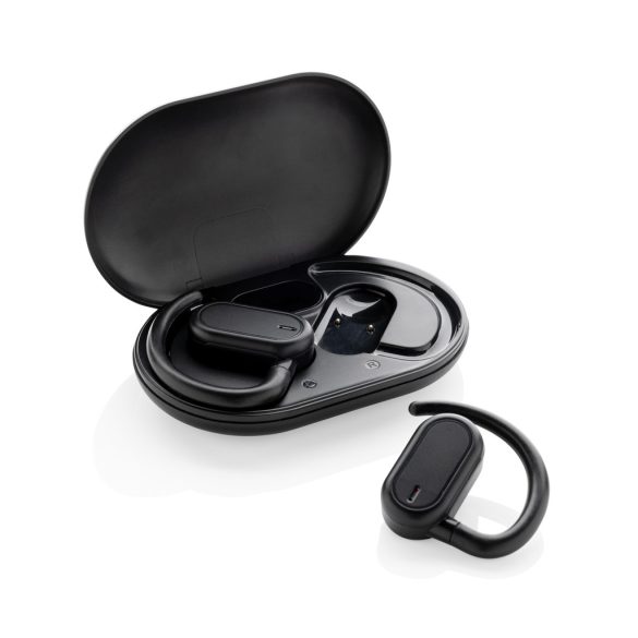 Fitsound RCS recycled plastic open ear TWS earbuds, black