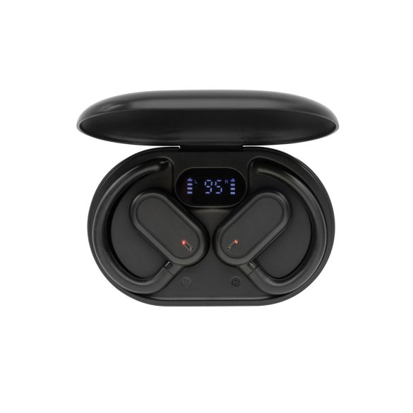 Fitsound RCS recycled plastic open ear TWS earbuds, black