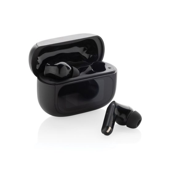 Airtune RCS recycled plastic ANC earbuds with touch screen, black