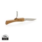 FSC® wooden knife with bottle opener, brown