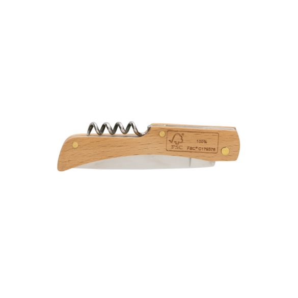 FSC® wooden knife with bottle opener, brown