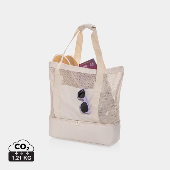 Iqlo Aware™ RPET 2-in-1 cooler tote, beige