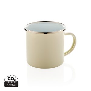 Vintage enamel mug, white