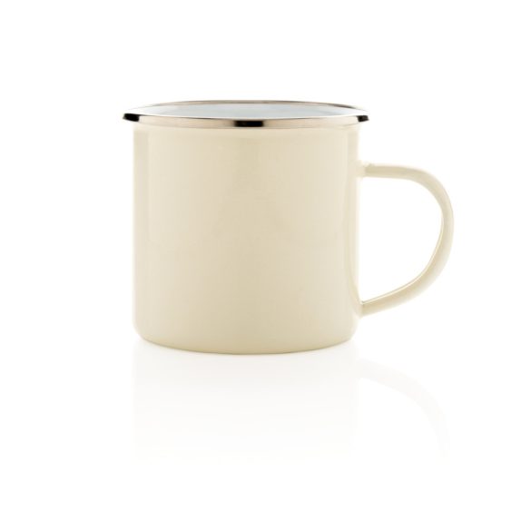 Vintage enamel mug, white