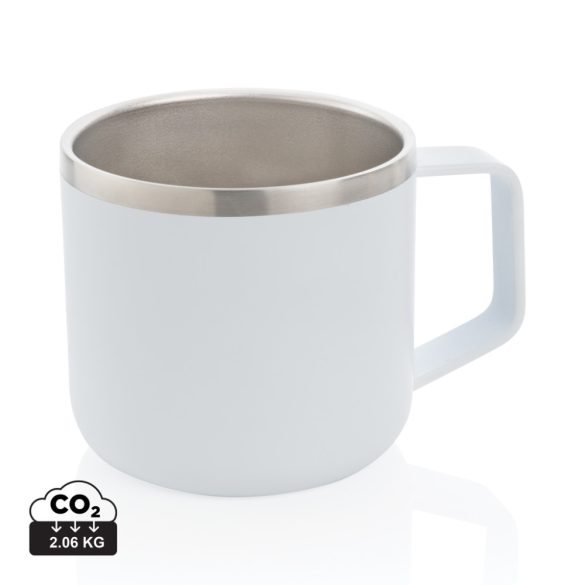Vacuum stainless steel camp mug, white