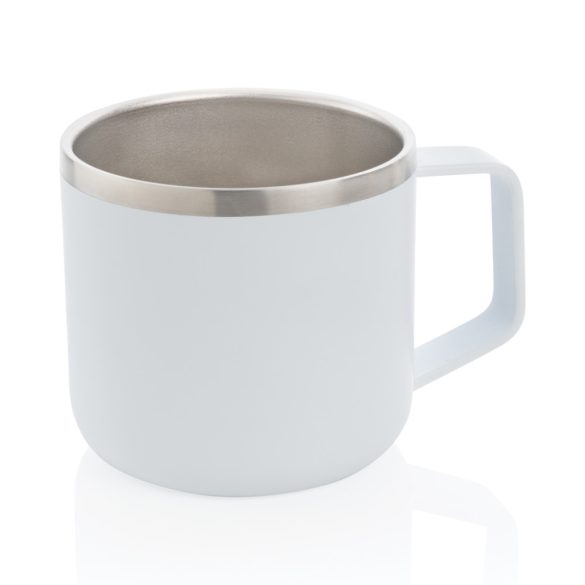 Vacuum stainless steel camp mug, white