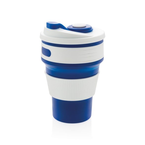 Foldable silicone cup, blue