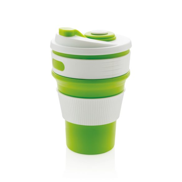 Foldable silicone cup, green