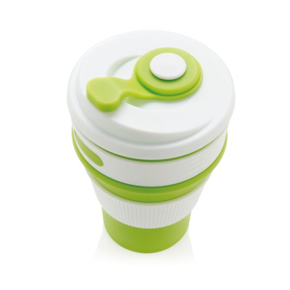 Foldable silicone cup, green