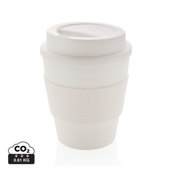 Reusable Coffee cup with screw lid 350ml, white