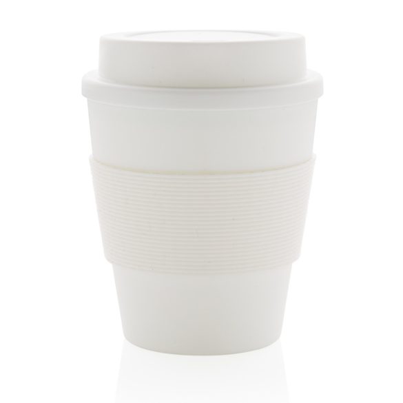 Reusable Coffee cup with screw lid 350ml, white