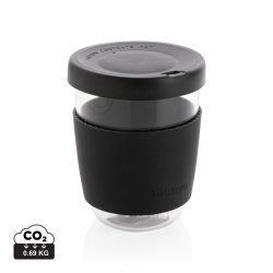 Ukiyo borosilicate glass with silicone lid and sleeve, black