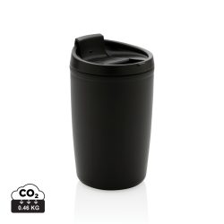 GRS Recycled PP tumbler with flip lid, black