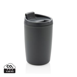 GRS Recycled PP tumbler with flip lid, anthracite