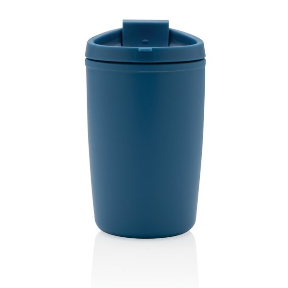 GRS Recycled PP tumbler with flip lid, blue