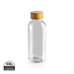 GRS RPET bottle with FSC bamboo lid, transparent