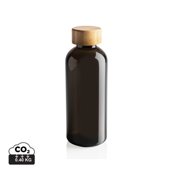 GRS RPET bottle with FSC bamboo lid, black