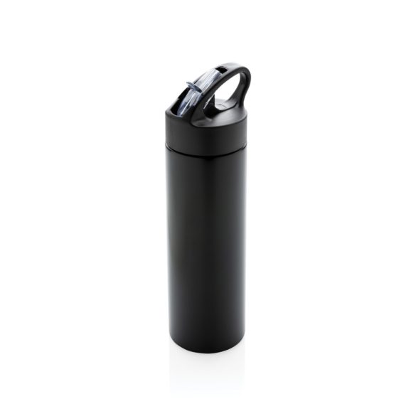 Sport bottle with straw, black