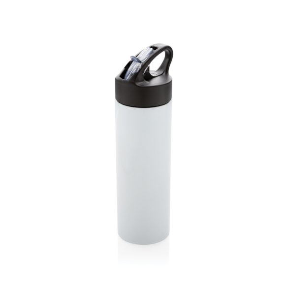 Sport bottle with straw, white