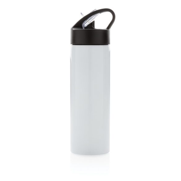 Sport bottle with straw, white