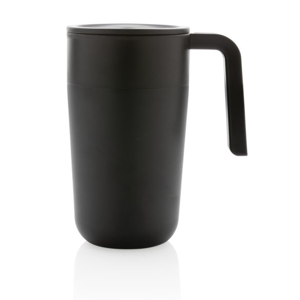 GRS Recycled PP and SS mug with handle, black