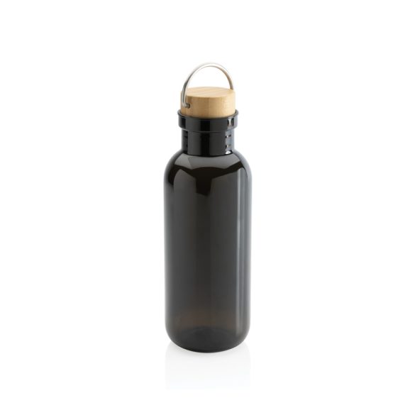 GRS RPET bottle with FSC bamboo lid and handle, black