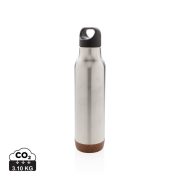 Cork leakproof vacuum flask, silver