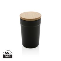 GRS RPP mug with FSC® bamboo lid, black