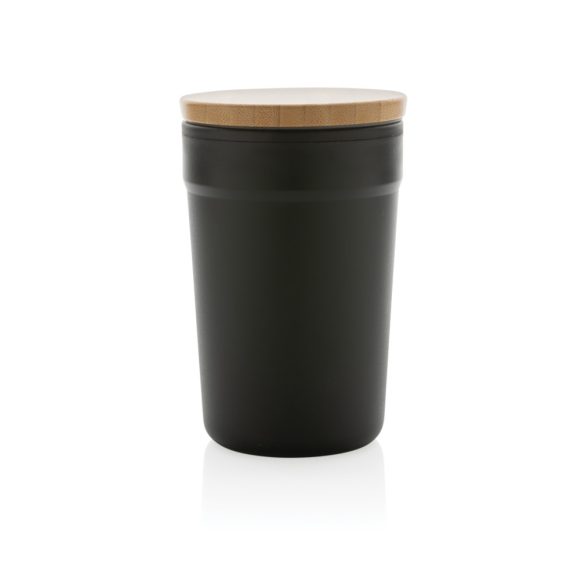 GRS RPP mug with FSC® bamboo lid, black