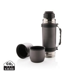 Vacuum flask with 2 cups, grey