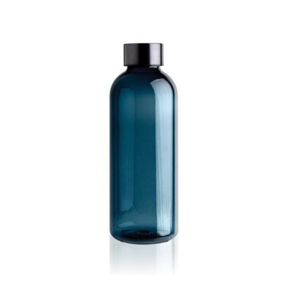 Leakproof water bottle with metallic lid, blue