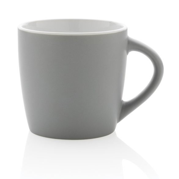 Ceramic mug with coloured inner, grey