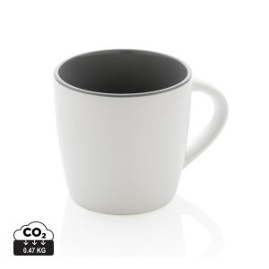 Ceramic mug with coloured inner, white