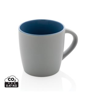 Ceramic mug with coloured inner, blue