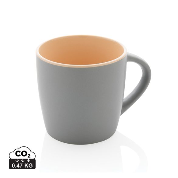 Ceramic mug with coloured inner, brown