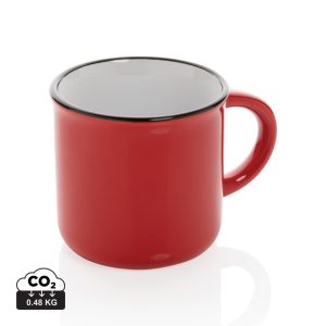 Vintage ceramic mug, red