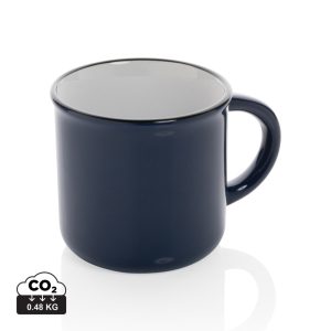 Vintage ceramic mug, navy