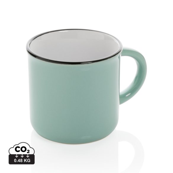 Vintage ceramic mug, green